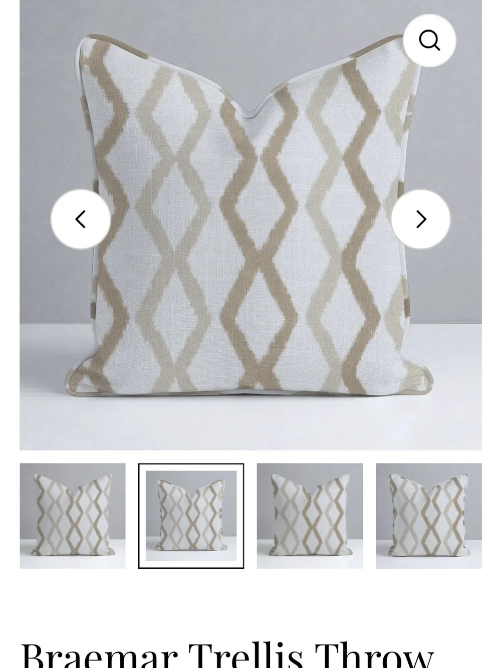Diamond Trellis Decorative Throw Pillow Pair in Light Olive and Cream